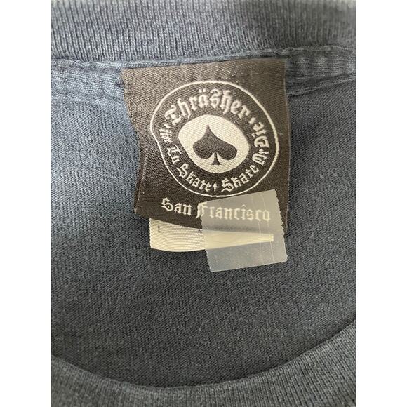 Thrasher Flame Logo Tee Black L Skateboarding Shirt - Picture 6 of 7